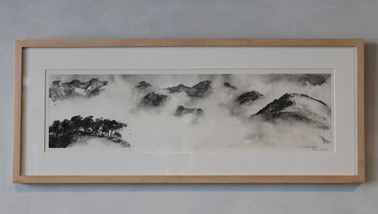 Eclaircie - monotype, 29 x 71 cm